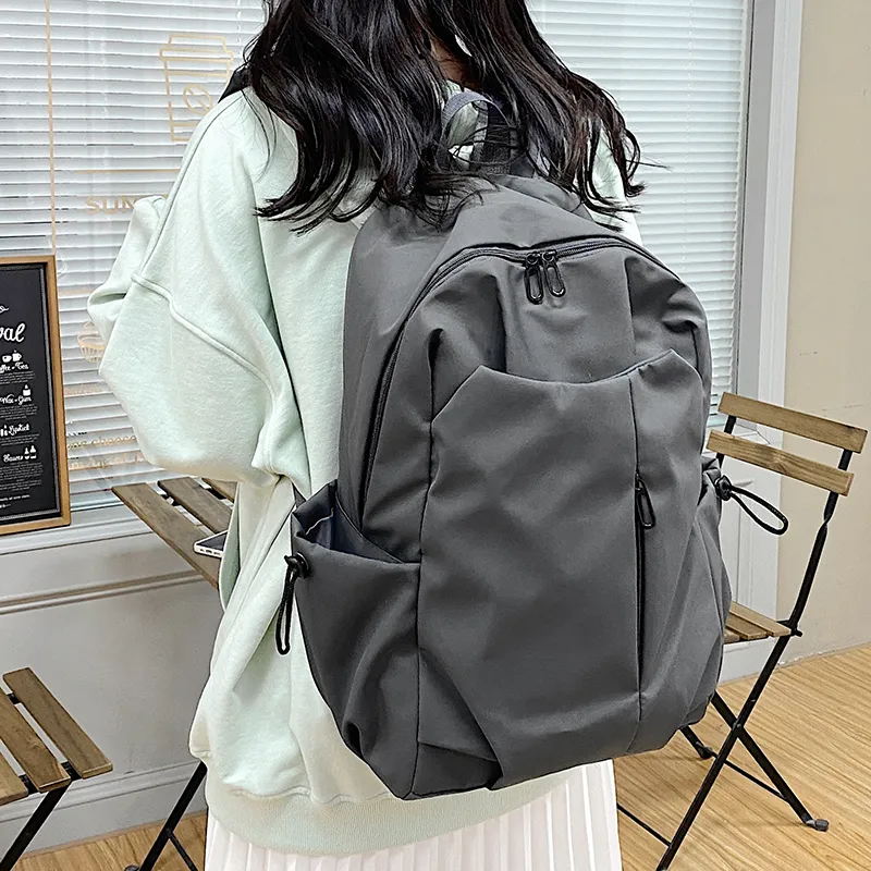 KAMLUI Nylon Backpack Regular Unisex White/Gray/Black/Red-12