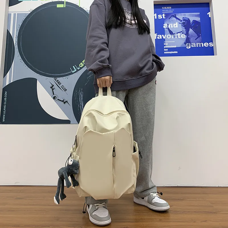 KAMLUI Nylon Backpack Unisex Ecru/Gray/Black/Burgundy-1