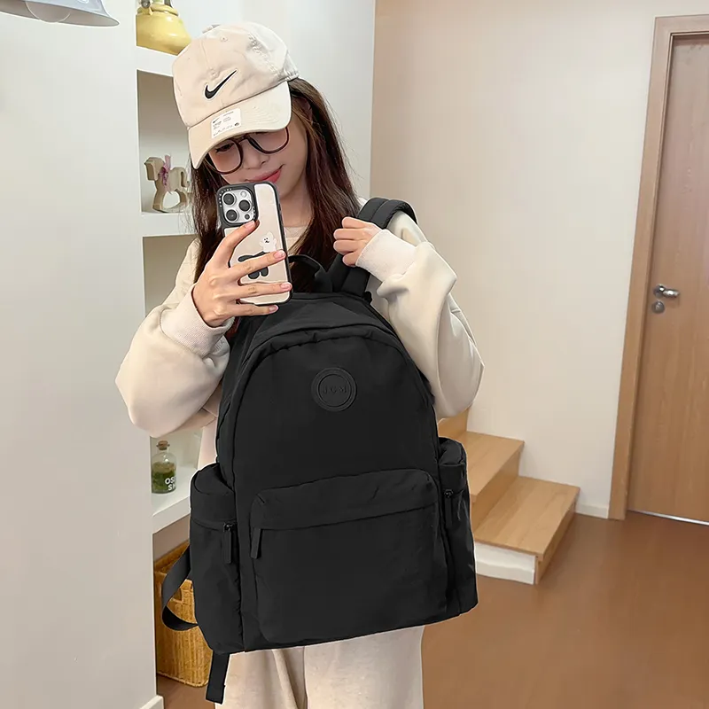 KAMLUI Nylon Backpack Unisex White/Black/Orange Red/Light Purple/Army Green/Pink-11