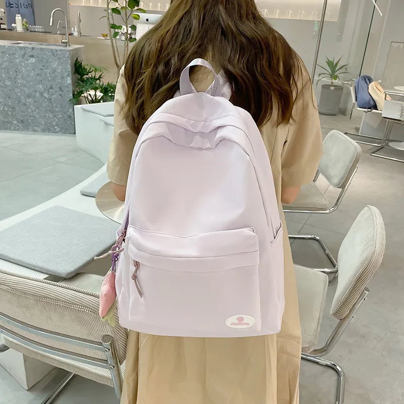 KAMLUI Nylon Backpacks Backpack Regular Unisex Light Green/Ecru/Violet-7