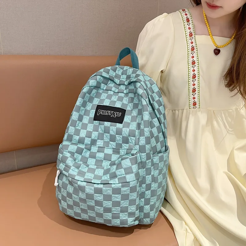 KAMLUI Nylon Backpack Unisex Blue/White/Green/Black-5