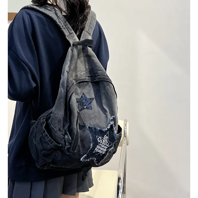 KAMLUI Denim Backpack Regular Unisex Multicolor-40