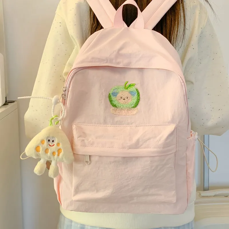 KAMLUI Nylon Backpack Unisex Beige Yellow/Black/Green/Blue/Pink-31