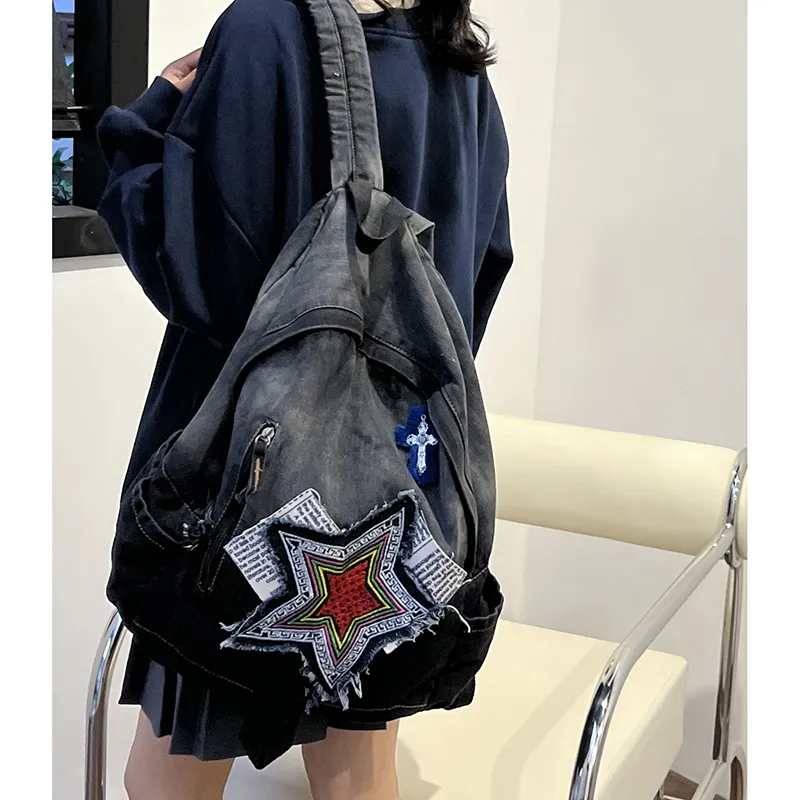 KAMLUI Denim Backpack Regular Unisex Multicolor-18