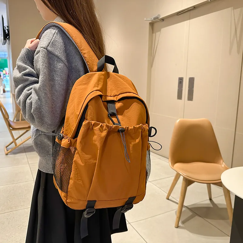 KAMLUI Nylon Backpack Regular Unisex Ecru/Black/Burgundy/Orange-24