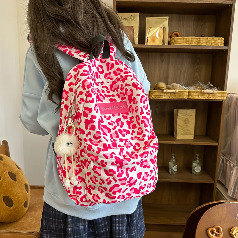 KAMLUI Nylon Backpack Unisex Pink/Green/Blue/Black-3