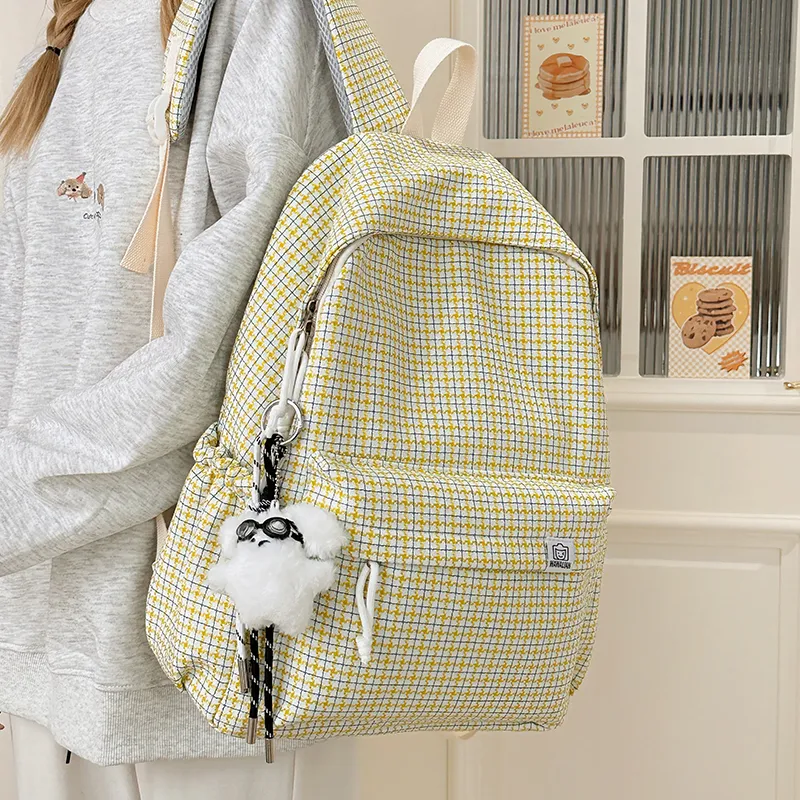 KAMLUI Nylon Backpack Unisex Black/Red/Yellow/Blue/Pink-14