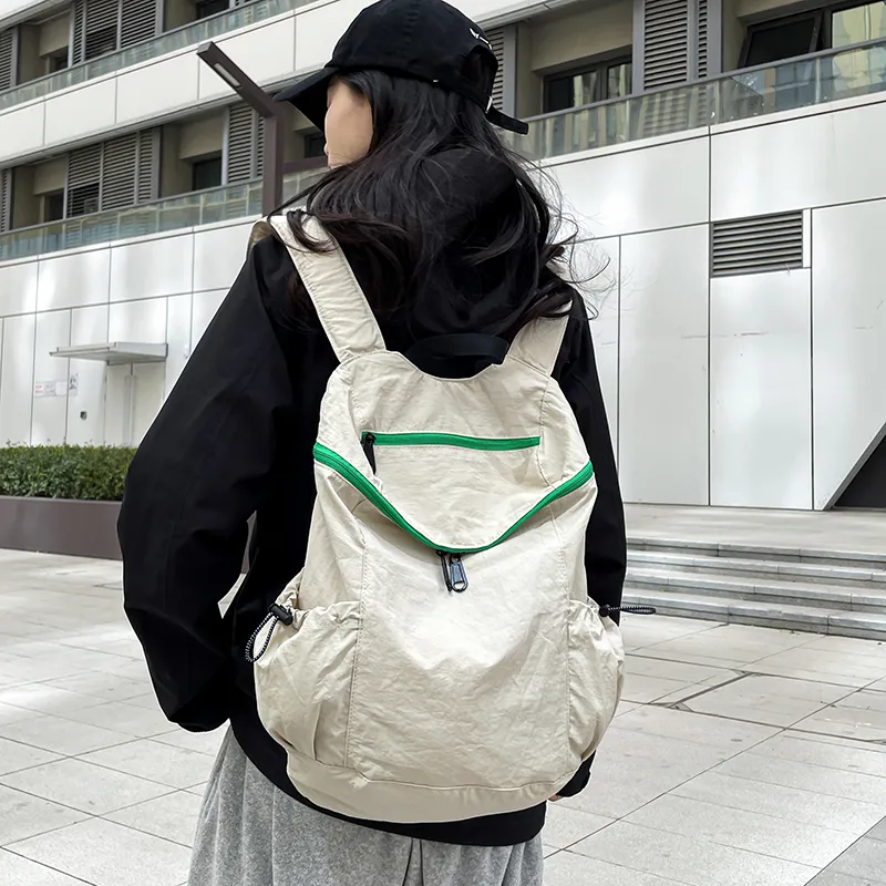 KAMLUI Nylon Backpacks Backpack Regular Unisex White/Black-1