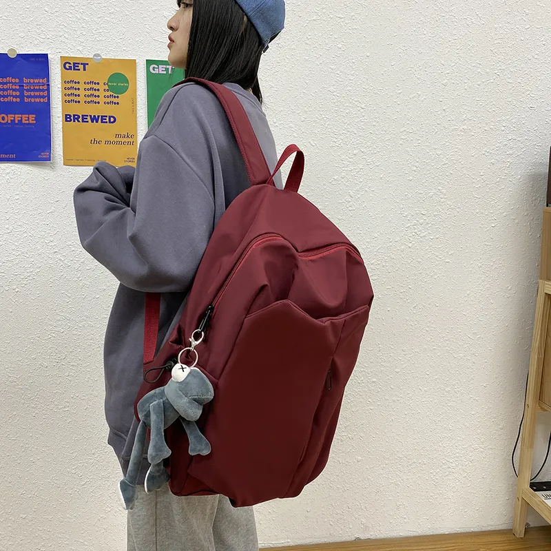 KAMLUI Nylon Backpack Unisex Ecru/Gray/Black/Burgundy-25