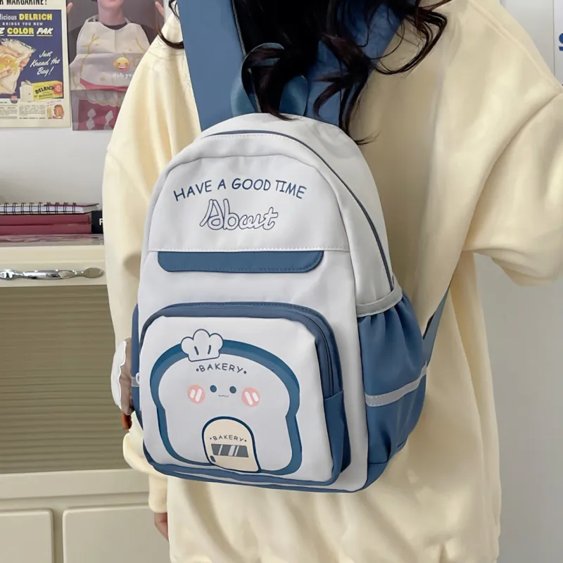 KAMLUI Canvas Backpack Regular Unisex Black/Purple/Blue/Pink/Coffee-11