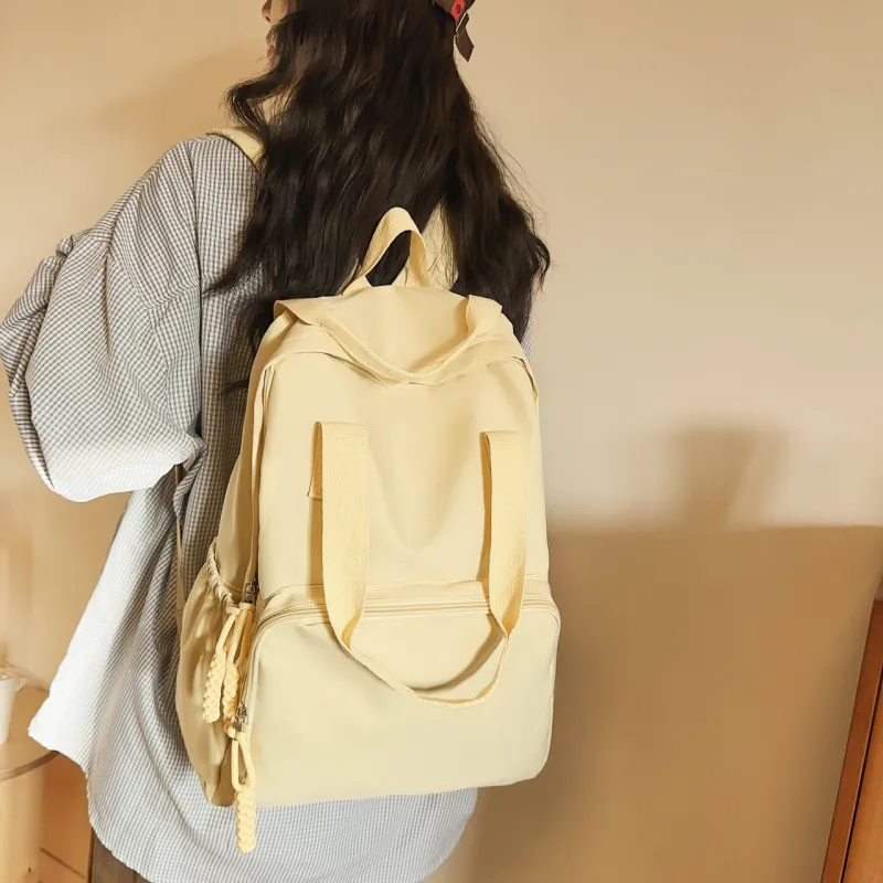 KAMLUI Nylon Fabric Backpack Laptop Bag Regular Unisex Multicolor-13