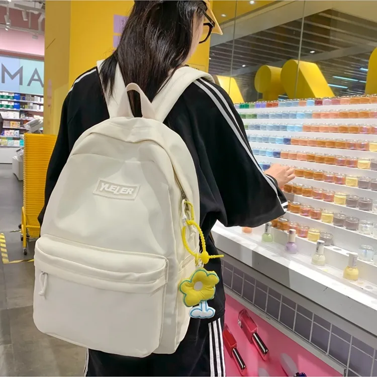 KAMLUI Nylon Backpack Regular Unisex Green/Pink/White/Black/Blue-3
