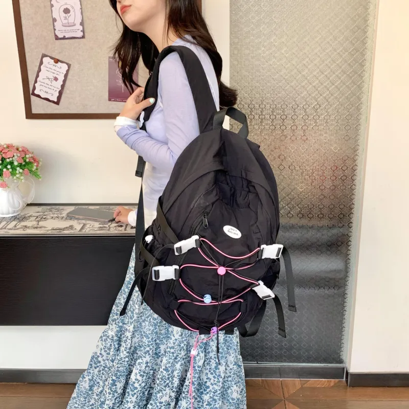 KAMLUI Nylon Fabric Backpacks Backpack Regular Unisex Multicolor-12