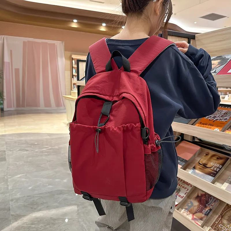 KAMLUI Nylon Backpack Regular Unisex Ecru/Black/Burgundy/Orange-16