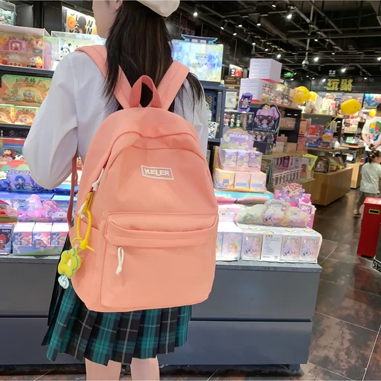 KAMLUI Nylon Backpack Regular Unisex Green/Pink/White/Black/Blue-8
