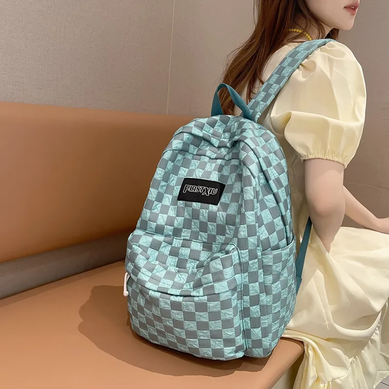 KAMLUI Nylon Backpack Unisex Blue/White/Green/Black-4