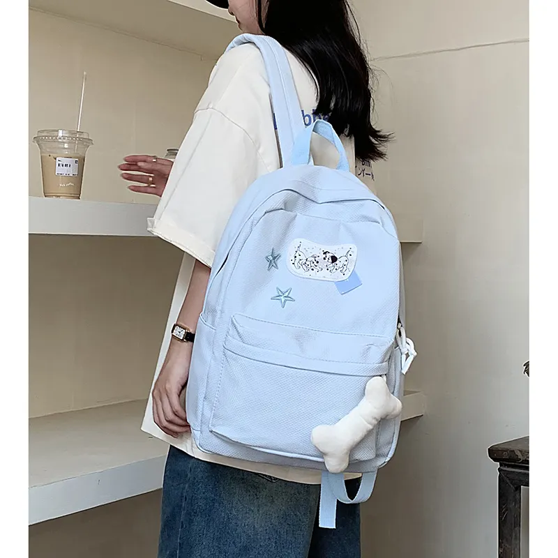 KAMLUI Nylon Backpack Backpack Student Backpack Regular Unisex Blue-6