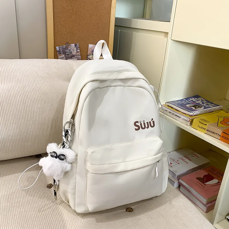 KAMLUI Nylon Backpack Women's Ecru/Black/Burgundy/Light Yellow/Light Brown/Light Blue-5