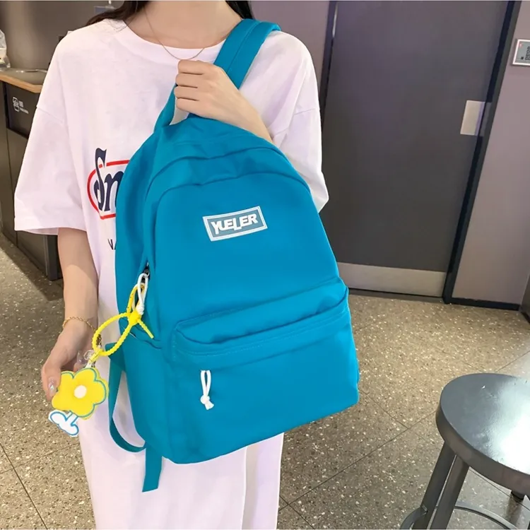 KAMLUI Nylon Backpack Regular Unisex Green/Pink/White/Black/Blue-13