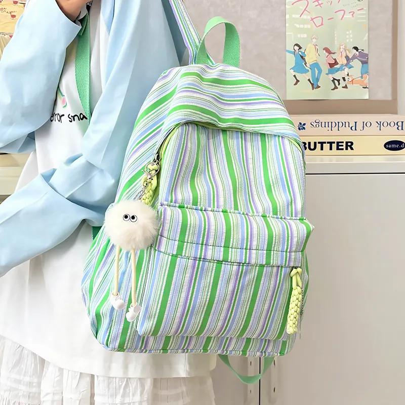 KAMLUI Nylon Backpack Regular Unisex Pink Yellow Sky Blue-16