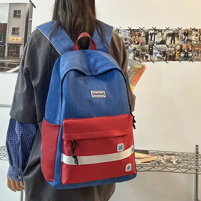 KAMLUI Nylon Backpack Regular Unisex White/Black/Orange Red/Red/Khaki-20