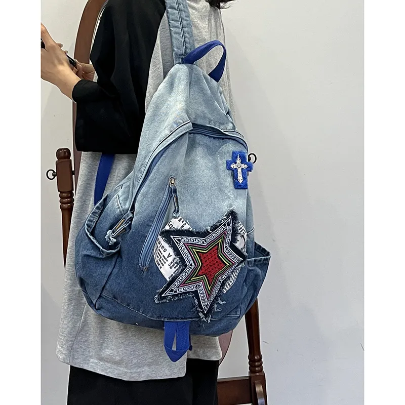 KAMLUI Denim Backpack Regular Unisex Multicolor-27