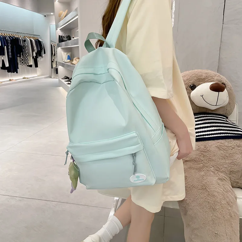 KAMLUI Nylon Backpacks Backpack Regular Unisex Light Green/Ecru/Violet-10