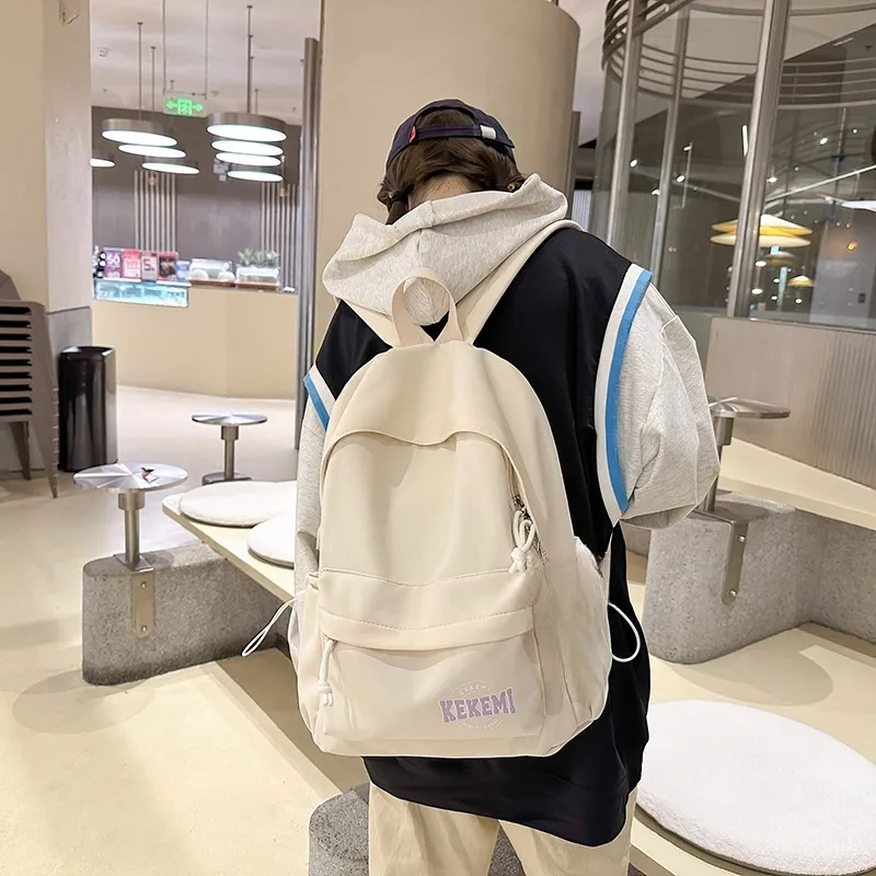 KAMLUI Nylon Backpack Regular Unisex White/Pink/Blue/Red/Black-1