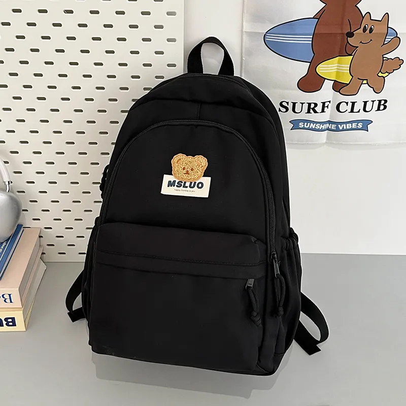 KAMLUI Nylon Backpack Unisex Mint Green/White/Black/Yellow/Pink-16