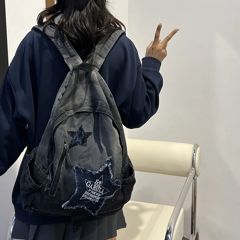 KAMLUI Denim Backpack Regular Unisex Multicolor-43