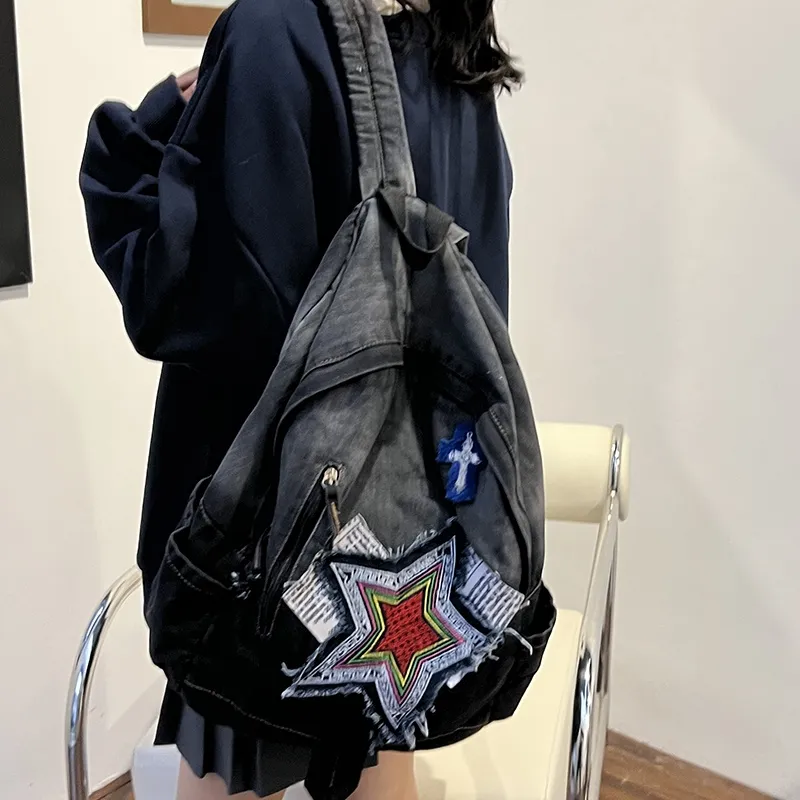 KAMLUI Denim Backpack Regular Unisex Multicolor-13