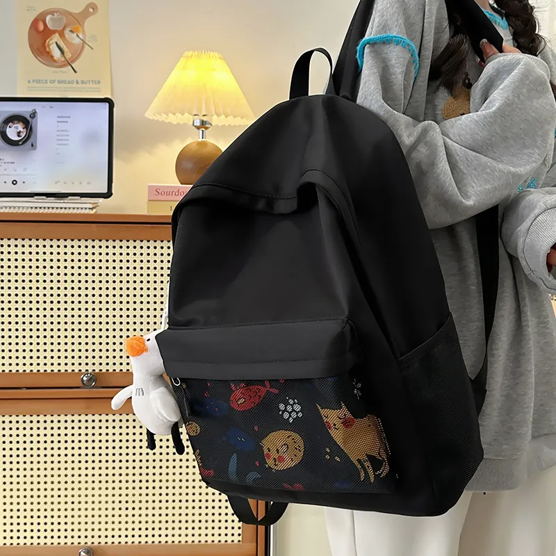 KAMLUI Nylon Backpacks Backpack Unisex Gray/Black-11