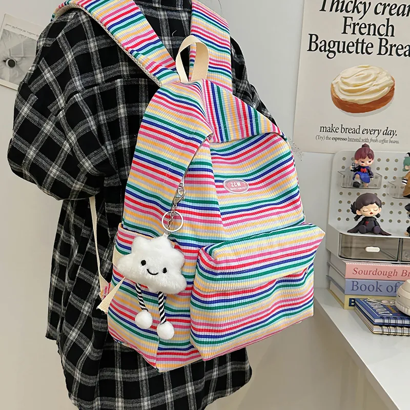 KAMLUI Nylon Backpack Regular Unisex Pink White/Fuchsia/Red Brown/Turquoise-1