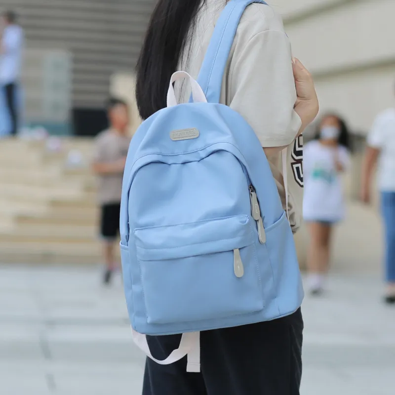 KAMLUI Nylon Backpack Unisex Black/White/Gray/Purple/Blue-18