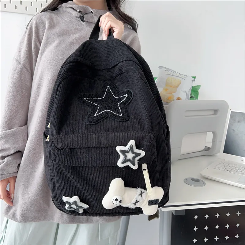 KAMLUI Corduroy Backpack Regular Women's Multicolor-12