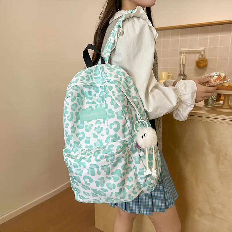 KAMLUI Nylon Backpack Unisex Pink/Green/Blue/Black-14