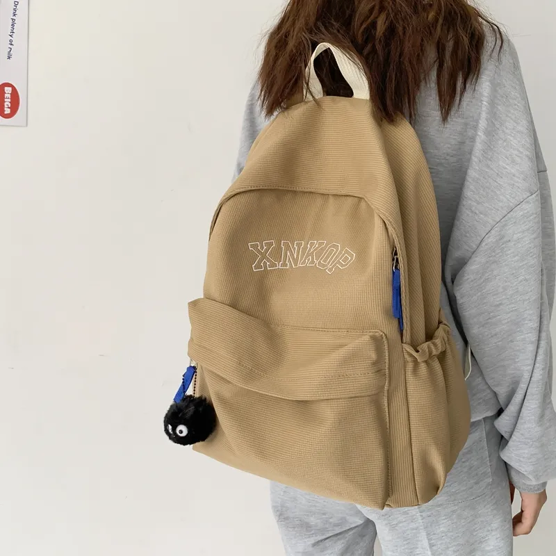 KAMLUI Nylon Backpack Unisex White/Black/Khaki/Blue-22