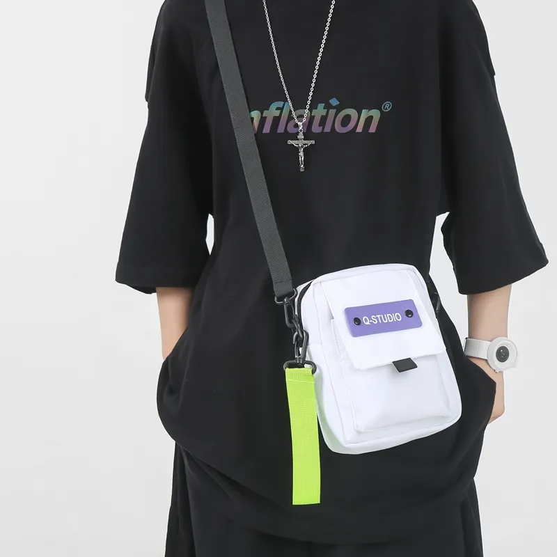 KAMLUI Nylon Shoulder Bag, Crossbody Bag Unisex White/Black/Khaki/Blue/Green-4