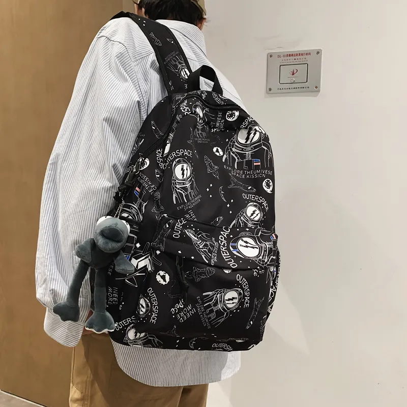 KAMLUI Nylon Fabric Backpacks Backpack Regular Unisex Gray/Light Yellow-5