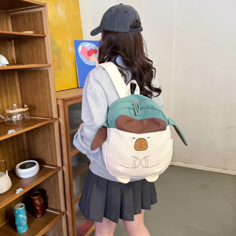 KAMLUI Oxford Backpack Regular Unisex White/Pink/Khaki-2