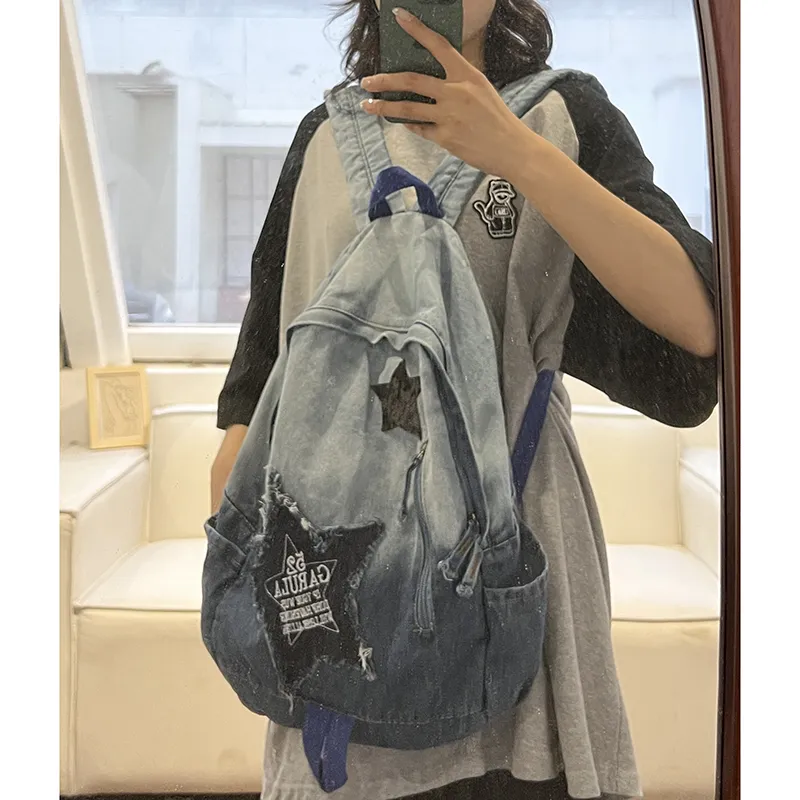 KAMLUI Denim Backpack Regular Unisex Multicolor-47