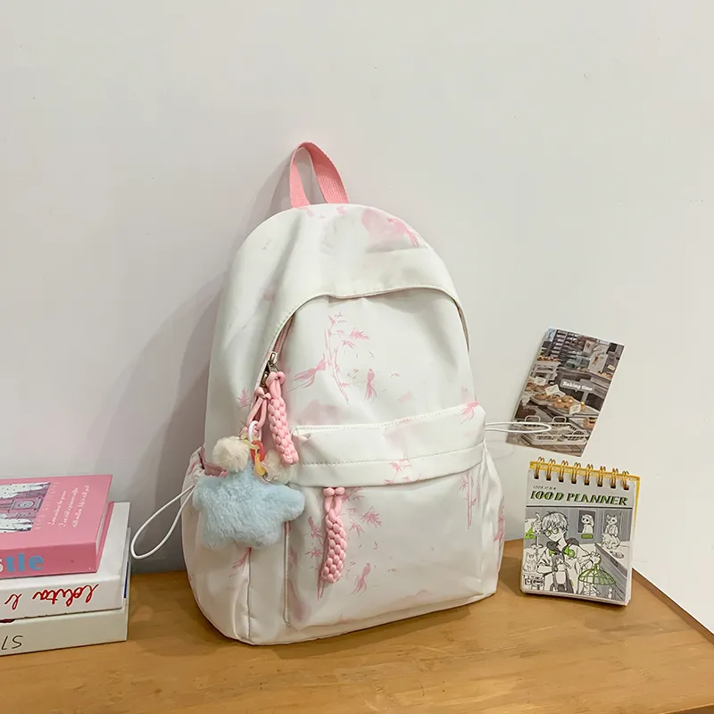 KAMLUI Nylon Backpack Regular Unisex Black/Pink/Green/Blue-12