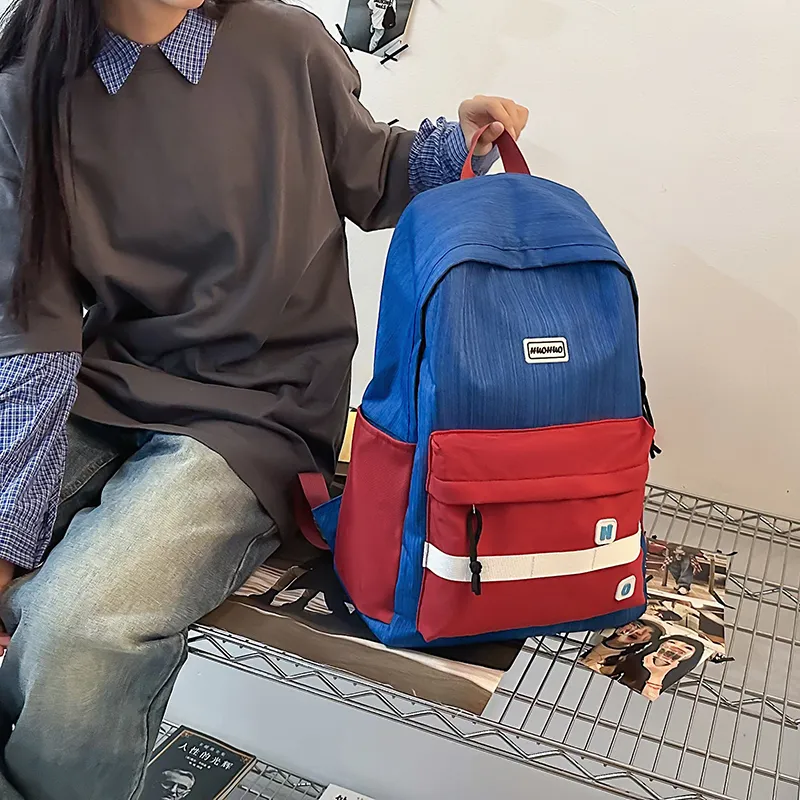 KAMLUI Nylon Backpack Regular Unisex White/Black/Orange Red/Red/Khaki-17