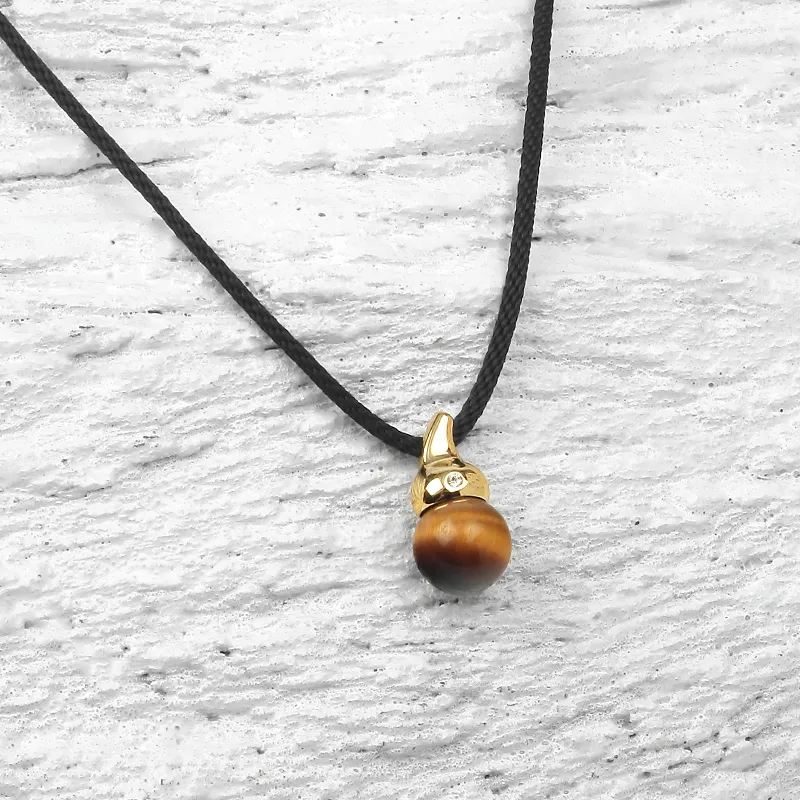 Bezzo Tiger's Eye Stone Necklaces Unisex-4
