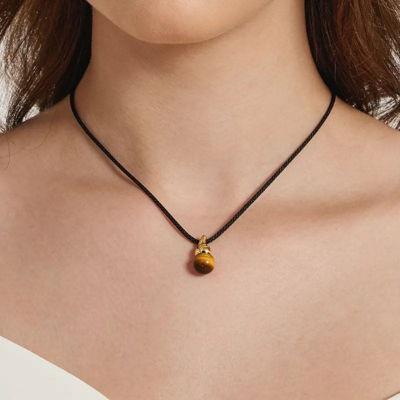 Bezzo Tiger's Eye Stone Necklaces Unisex-1