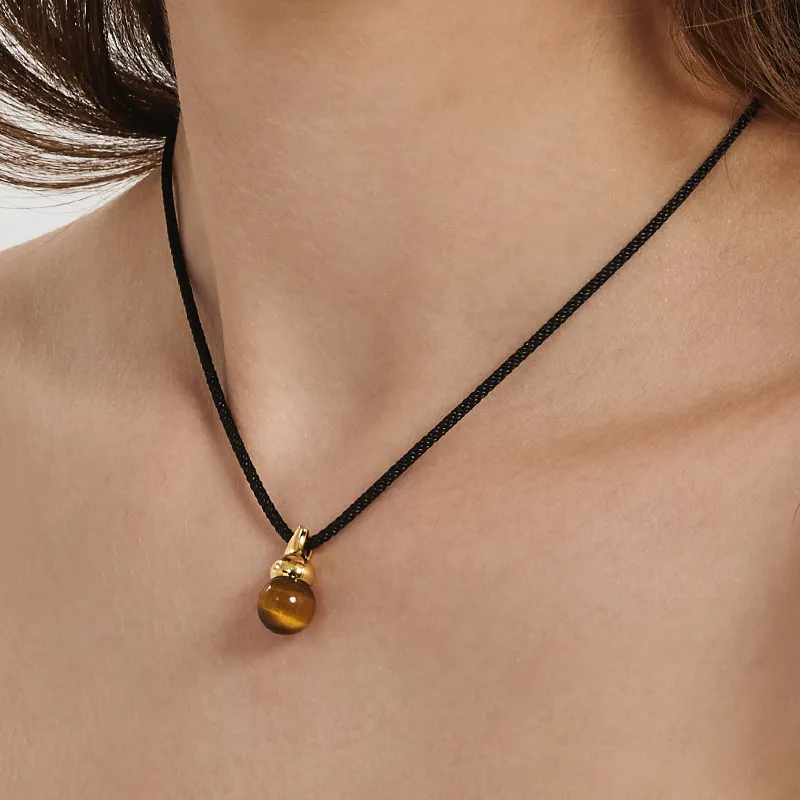Bezzo Tiger's Eye Stone Necklaces Unisex-2