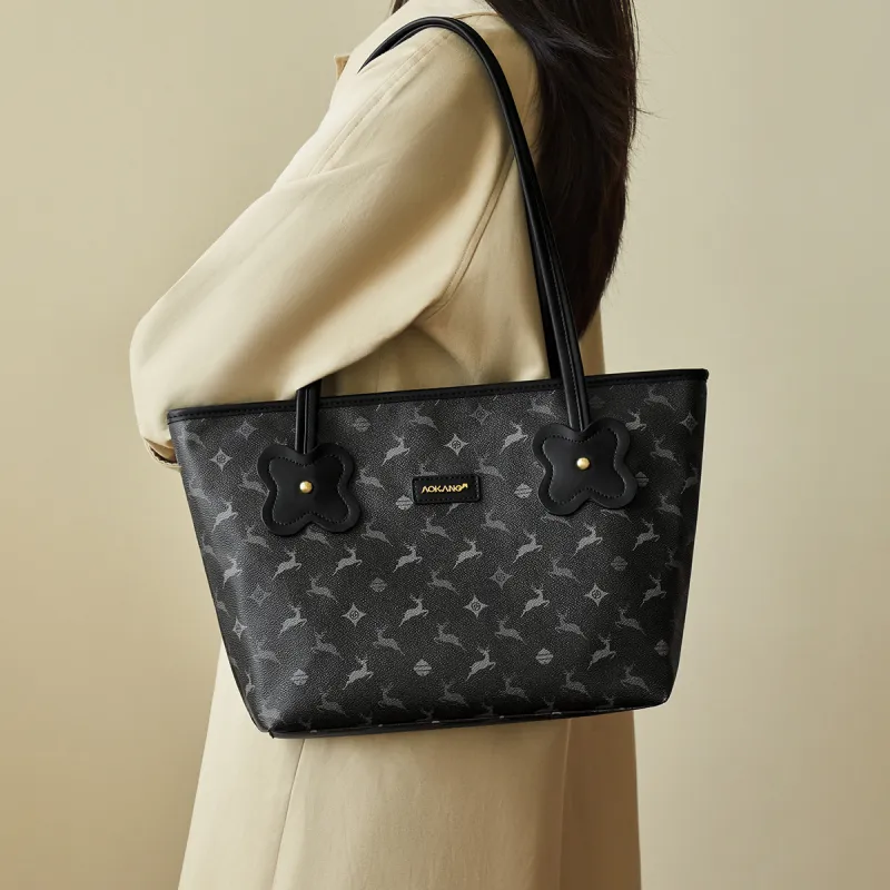 AOKANG PVC Tote Bag, Shopping Bag, Shoulder Bag Regular Women's White/Coffee/Black/Blue-11