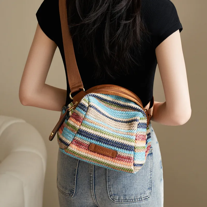AOKANG Fabric Sling Bag, Turtle Bag, Crossbody Underarm Shoulder Bag Regular Women's Multicolor-4