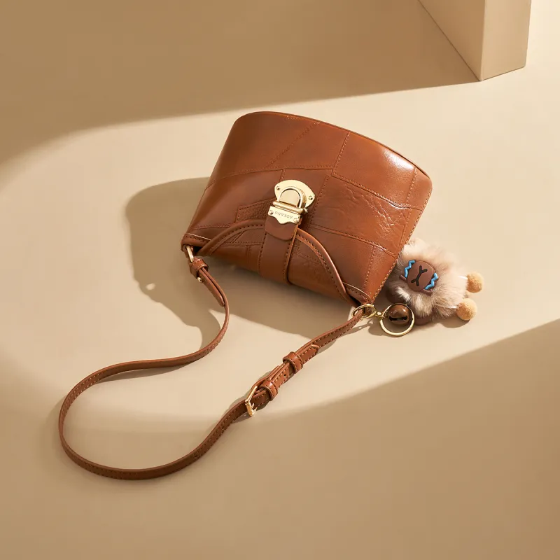 AOKANG Synthetic Leather Small Square Bag Bucket Bag Crossbody Underarm Shoulder Bag Small Size Women's Multicolor-13