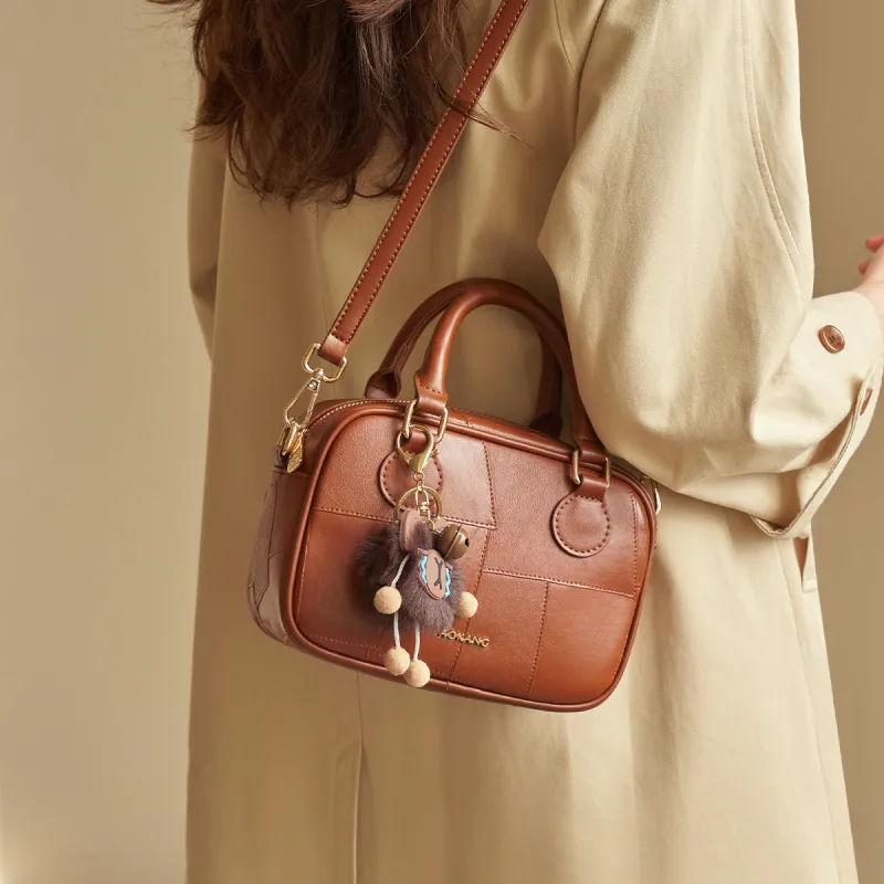 AOKANG Synthetic Leather Handbag Mini Women's White/Black/Caramel/Coffee-14